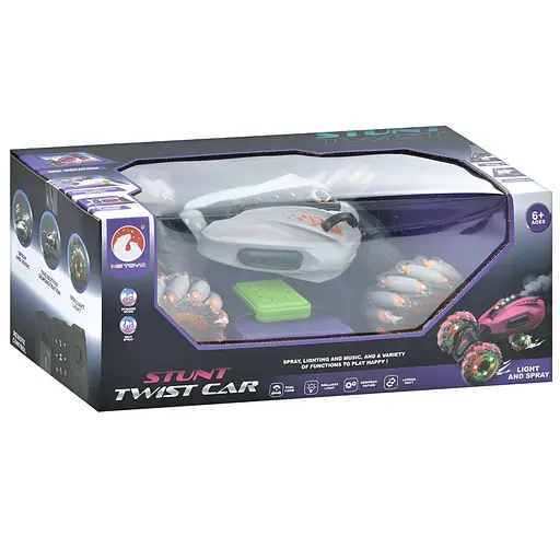 Машинка HG4 27-03 трюкова р/к, 31.5 см, два пульти, світло, музика, акумулятор, пара, сіра - фото 2