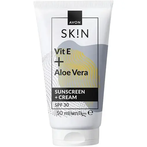 Сонцезахисний крем для обличчя Avon з вітаміном Е та соком алое SPF30 50 мл (494693260) - фото 1
