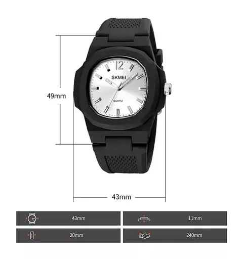 Наручний годинник чоловічий Skmei 1717 Silver, 1717SI (18407) - фото 10