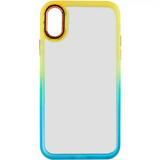 Чехол TPU+PC Fresh sip series для Apple iPhone XS Max 6.5 Бирюзовый/Оранжевый - фото 2