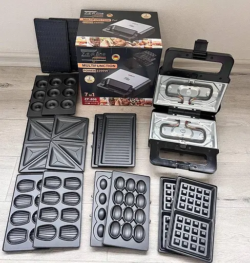 Мультимейкер Zepline ZP-806 7в1 зі знімними формами 2200Вт Чорний/Сталь - фото 4