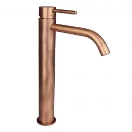 Змішувач для раковини високий Paffoni Light без донного клапана brushed copper LIG081RMSP, Бронза - фото 1