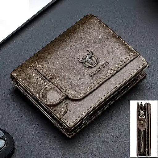 Мужской кожаный кошелек BULL 12х9.5х2.5 см acs0029252 - фото 1