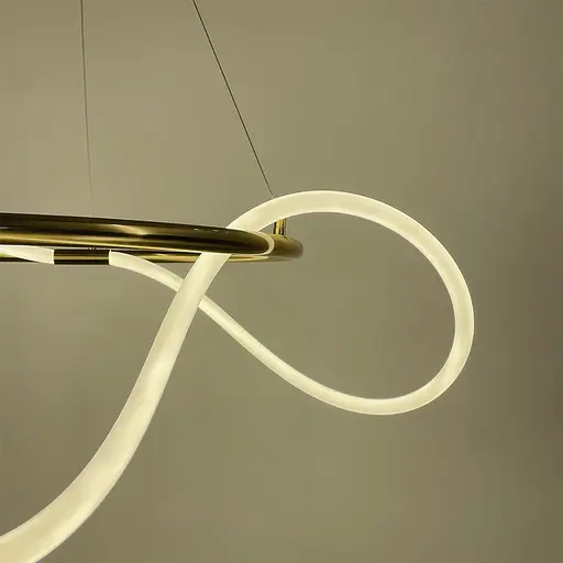 Латунная кольцевая люстра с гибкой LED лентой Ø100 см (кольцо 80 см) | Ст. JU 22N-800 AB | Line F - фото 5