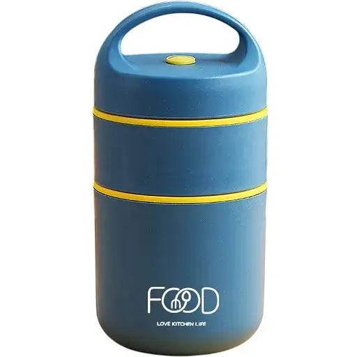 Термос для еды ланчбокс FOOD пищевой термос с контейнером blue 0.68 л