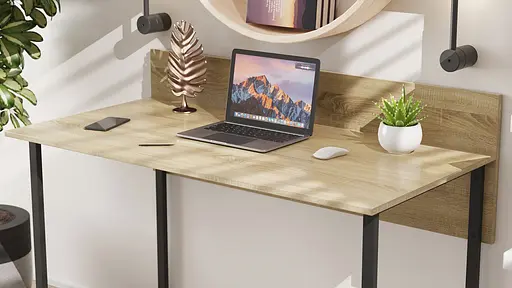 Комп'ютерний стіл Ferrum-decor Скай 75x140x60 чорний ДСП Дуб Сонома 16мм (FRD-103632) - фото 5