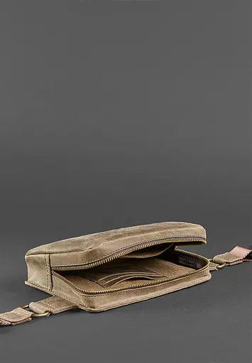 Шкіряна поясна сумка Dropbag Mini темно-коричнева Crazy Horse - фото 6