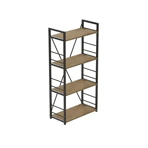 Етажерка 4/60 Ferrum-decor Серії Коннект 120x60x28 чорний ДСП Дуб Артізан 16мм (FRD-104238)