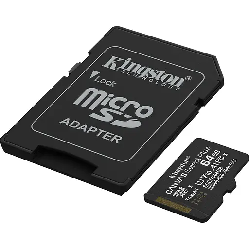 Карта памяти Kingston microSDXC Canvas Select Plus 64GB Class 10 UHS-1 А1 + SD адаптер SDCS3/64GB [145140] - фото 2