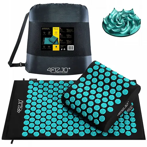 Коврик акупунктурный 4FIZJO Eco Mat XL Аппликатор Кузнецова с подушкой 72 x 42 см 4FJ0380 Black/Blue (P-5907739313911) - фото 2