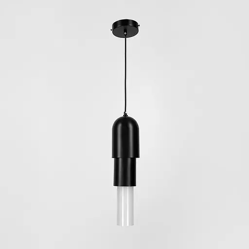 Підвісний світильник з чорним металевим та скляним плафном | Line F | Арт. AA463/1 BK - фото 7