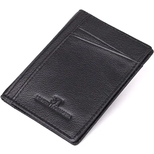 Мужской кошелек для карточек из натуральной кожи ST Leather 8х11х0.5 см acs0029622 - фото 1