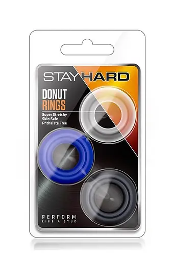 Набор эрекционных колец Blush Stay Hard Donut Rings 3 шт. мульти - фото 2