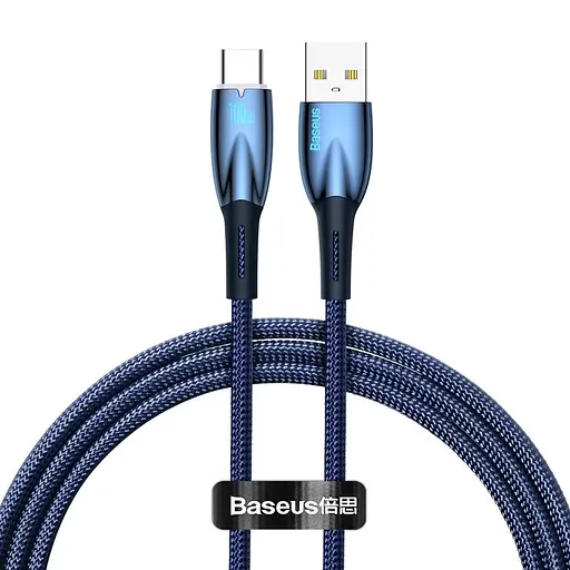 Кабель Baseus Glimmer Series 1 m USB - Type-C 100W CADH000403 голубой