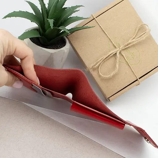 Гаманець жіночий шкіряний маленький на кнопці Handycover HC0062 червоний - фото 5