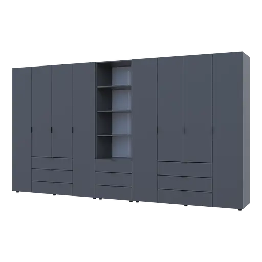 Шафа для одягу Doros Гелар Графіт 4+4ДСП з пеналом 370х49.5х203.4 (42005173)