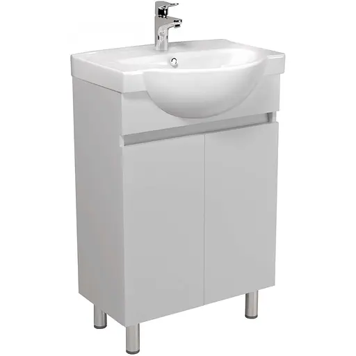 Тумба Мойдодир Temp. 55 з умивальником Freja 55 Білий - фото 1