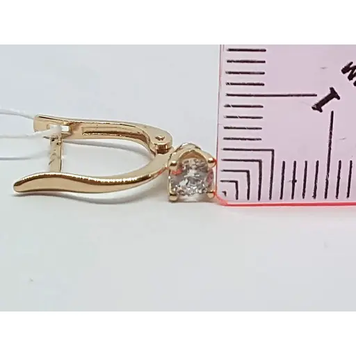 Золотые серьги Favoritum с фианитами. 211354 - фото 5