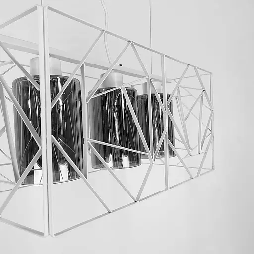 Світильник Лофт у білому корпусі на 3 графітових плафони | Арт. 12120/3 WT+GR | Line F - фото 4