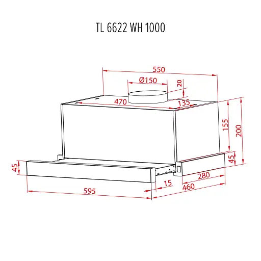 Вытяжка телескопическая Perfelli TL 6622 WH 1000 LED - фото 12