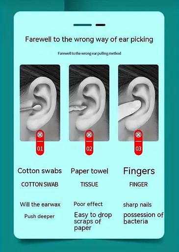 Набор для чистки ушей и удаления ушной серы из 6 инструментов черный - фото 9