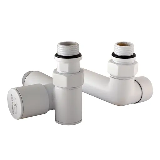 Набір Кран вентильний кутовий з американкою Solomon Lux 1/2″ White 7777 TEN (2шт.) 000020287 - фото 2