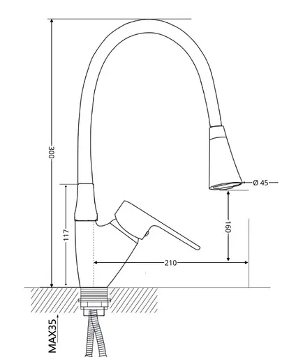 Змішувач для кухні Lidz Tani 008F3 з гнучким виливом (k40) White / Chrome LDTAN008F3WCR37037 - фото 5