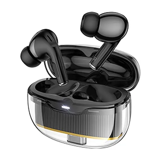 Навушники бездротові Hoco TWS EW54 вакуумні чорний - фото 2