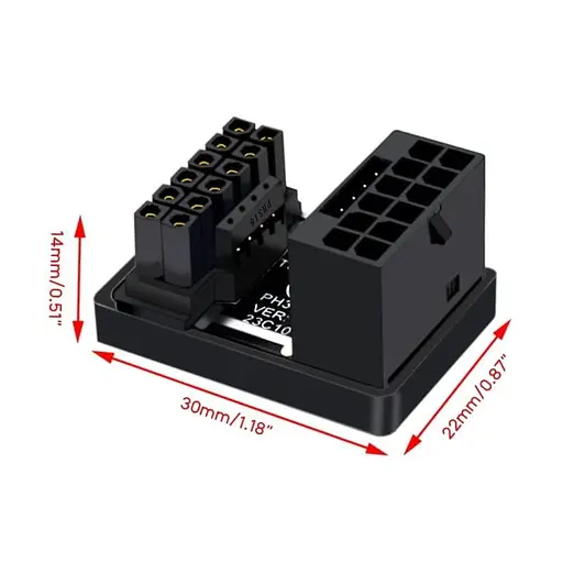 Перехідник живлення Phobya 12VHPWR Adapter 180 Grad 16Pin to 16Pin - White Right - фото 3