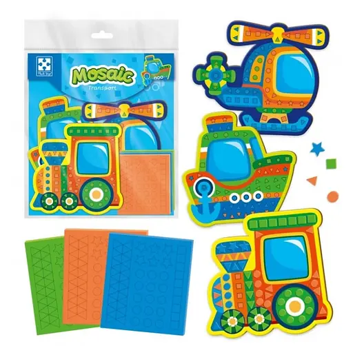 Набор для творчества Vladi Toys мягкая мозаика Транспорт (на украинском)