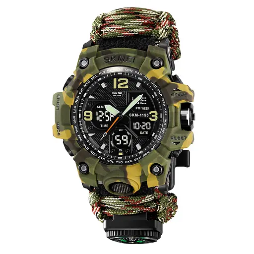 Наручний годинник чоловічий 1155BNCMGN Camo Green Skmei acs0030846 - фото 1