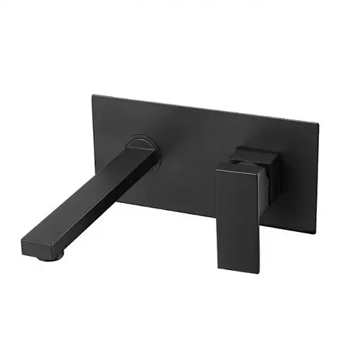 Смеситель для умывальника Imex Suiza из стены черный матовый GLE020/NG Черный матовый - фото 1