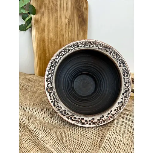 Миска для вареників керамічна (глиняна) різьблена Ангоб 2 л - фото 7