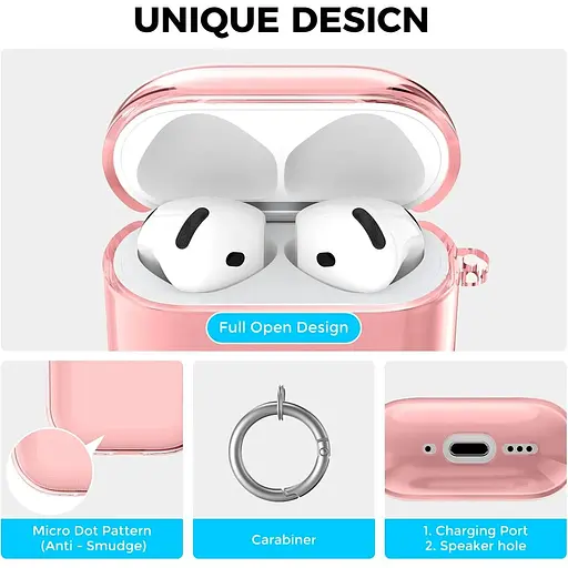 Чехол AhaStyle Silicone Case для Apple AirPods 4 Transparent Pink (CP-WG164-CPK) [133824] - фото 3