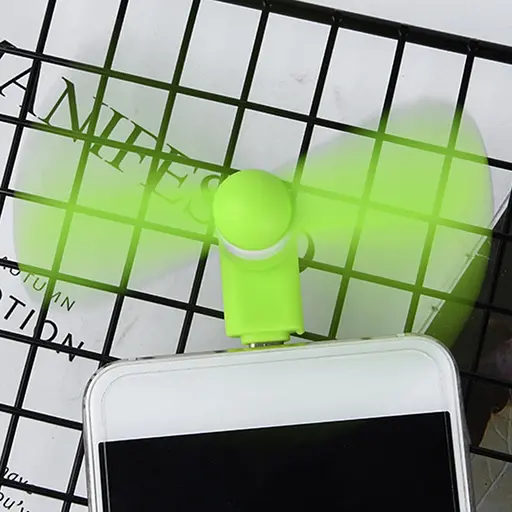 Вентилятор мобильный MicroUSB зеленый - фото 2