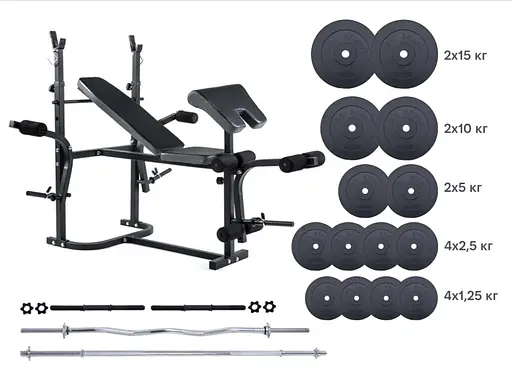 Лава для жиму RN-Sport TREX 1020 4 грифа 75 кг дисків