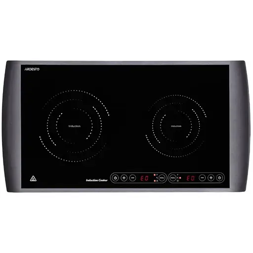 Настольная плита Ardesto ICS-B217, Black, 2900W (1600W+1300W), индукционная, сенсорное управление, 2 конфорки, закаленное стекло, дисплей, таймер, 60x7x31 см
