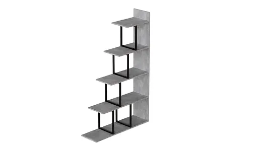 Этажерка Ferrum-decor Стелла 1600x1020x300 Черный металл ДСП Бетон (FRD-105482)