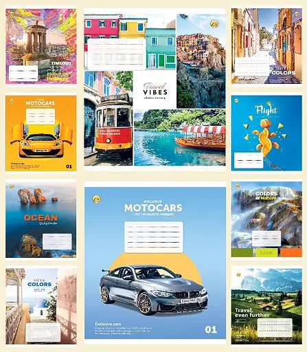 Зошити учнівські 24 аркуша клітинка Тверда ТЕ21316 24КВ4-МІКС, 20 шт. в упаковці