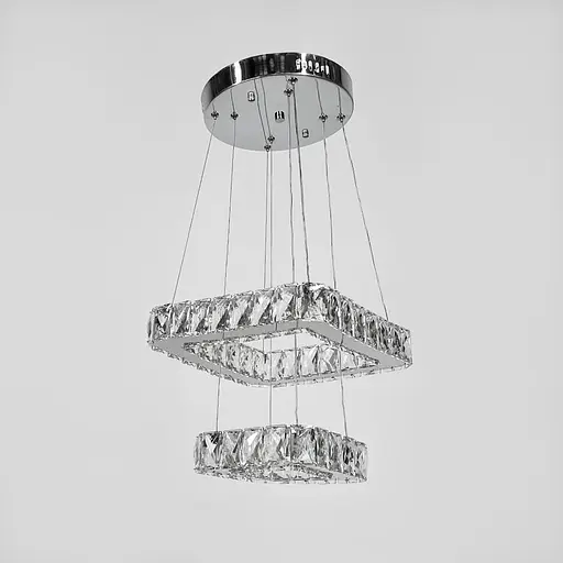 Елегантна кришталева люстра на 2 яруси 27+17 см | Арт. (T) C 030/2 (300+180) | Line F - фото 1