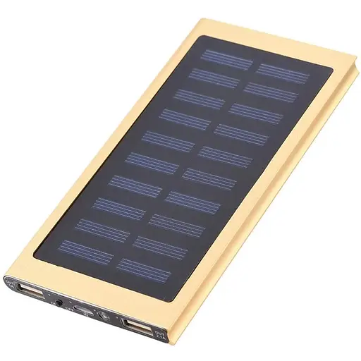 Портативний зарядний пристрій PowerBank LCD 20000 mAh 2xUSB USB золотий - фото 1