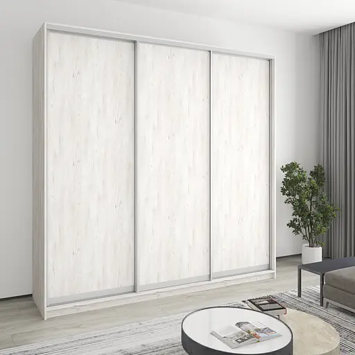 Шкаф-купе трехдверный MebelStar Комбо AL 3ДСП 240x60x240 см Аляска серый (MBS-2094)