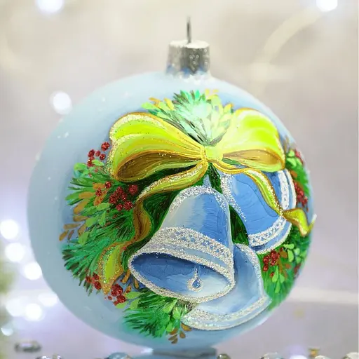 Ялинкова прикраса Санта Шоп Дзвіночки блакитні скло (4820001106923) - фото 2