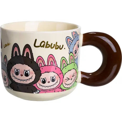 Кружка фарфоровая LABUBU Pure Happines 400 мл бежевый FM-21C