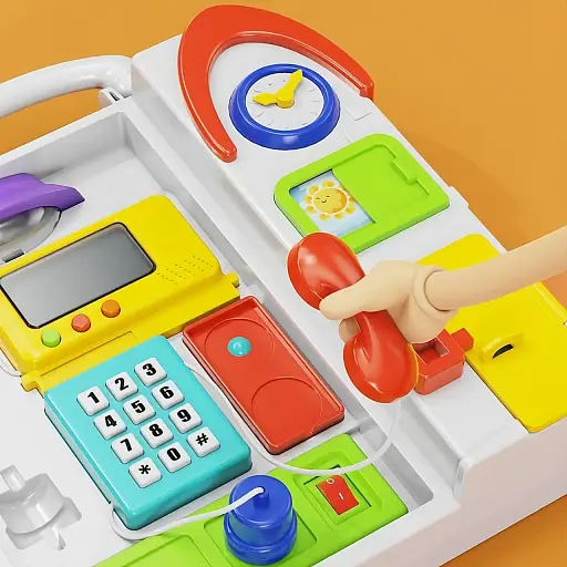 Бізіборд XQS 2069 A, інтерактивний будиночок з замочками, підсвічуванням та озвученням англійською й іспанською - фото 2