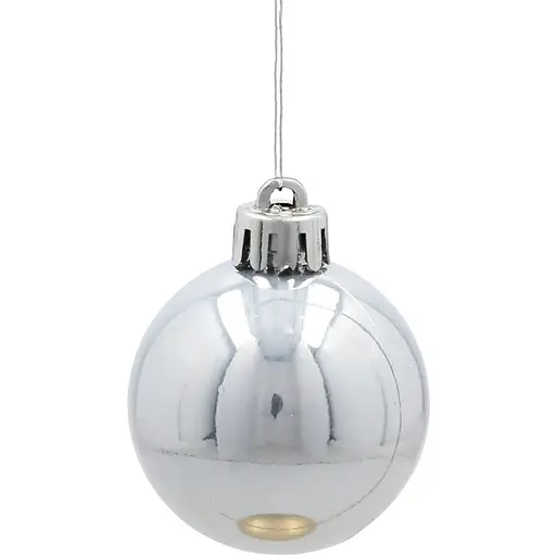 Комплект елочных шариков Chomik пластиковые 4 см серебристые 16 шт. (GIF3856) - фото 2