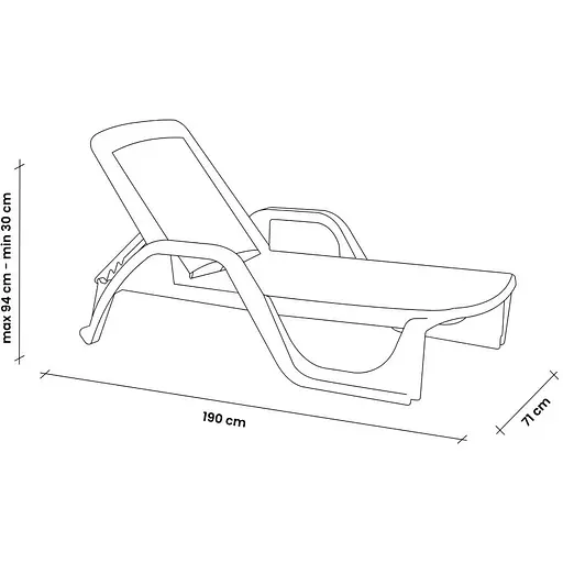 Шезлонг пластиковый Bica Nilo, светло-серый - фото 7