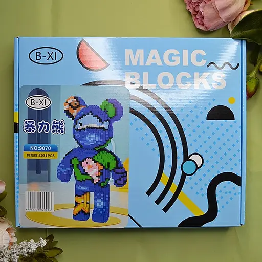 Конструктор Limo Toy Magic Blocks Акваріум на 3031 деталь, ведмедик Bearbrick 40.5 см - фото 3