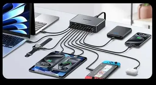 Хаб-адаптер живлення Rocoren 400w GaN3 - фото 4