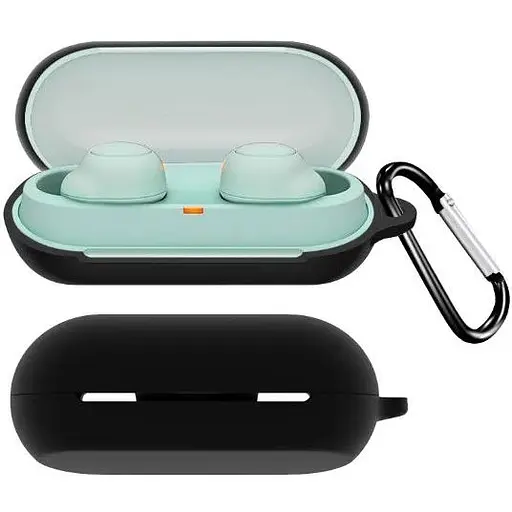 Чехол-накладка DK Silicone Candy Friendly с карабином для Sony WF-C500 (black)